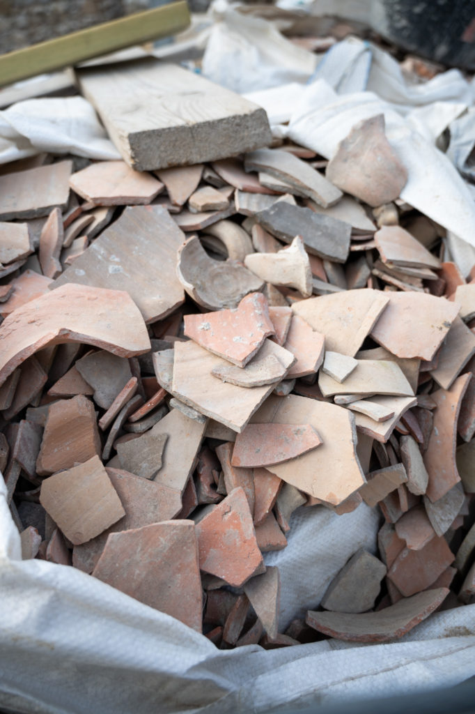 A bag of pottery shards from The City of David Givati Parking Lot Excavation