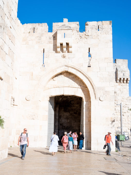 People walking near Jaffa Gate