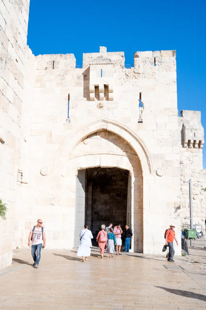 People walking near Jaffa Gate