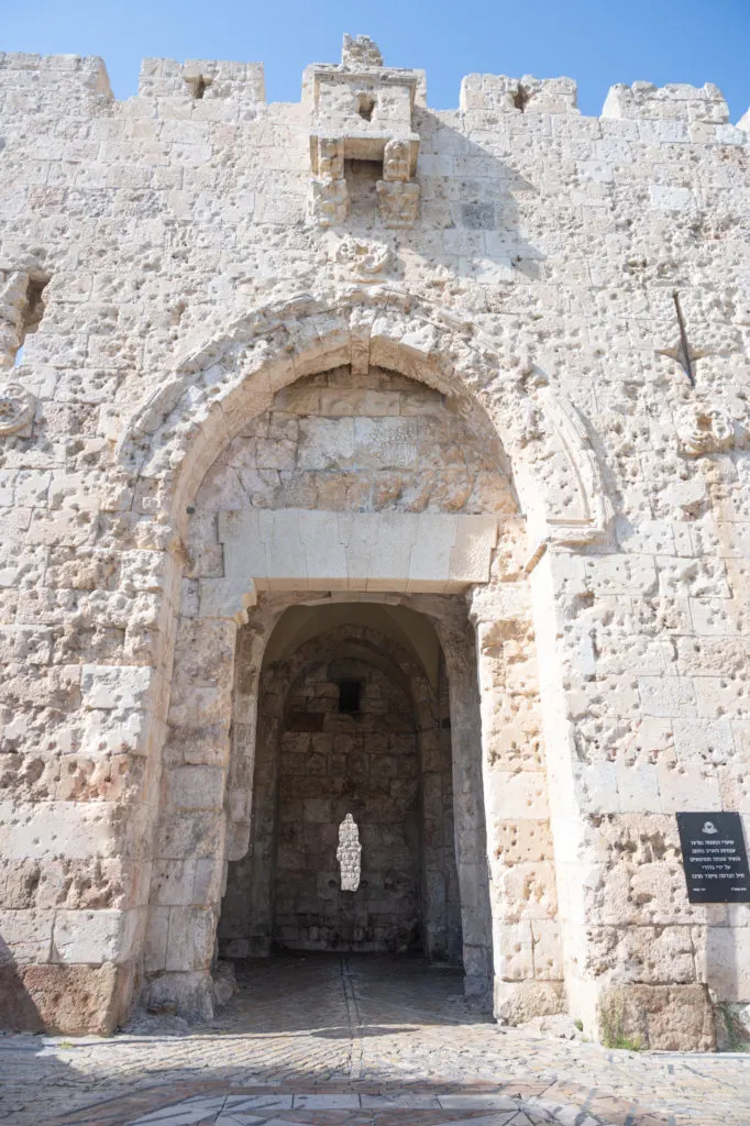 Zion Gate in the Old City of Jerusalem walls